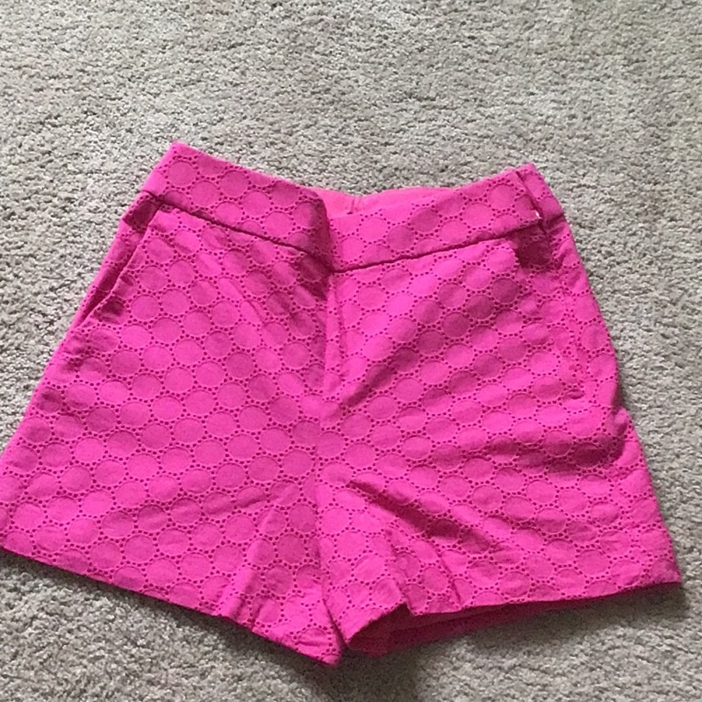 Pink eyelet shorts